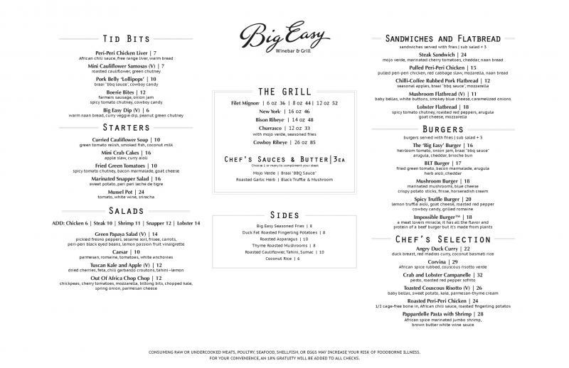 Big Easy Wine Bar and Grill Restaurant